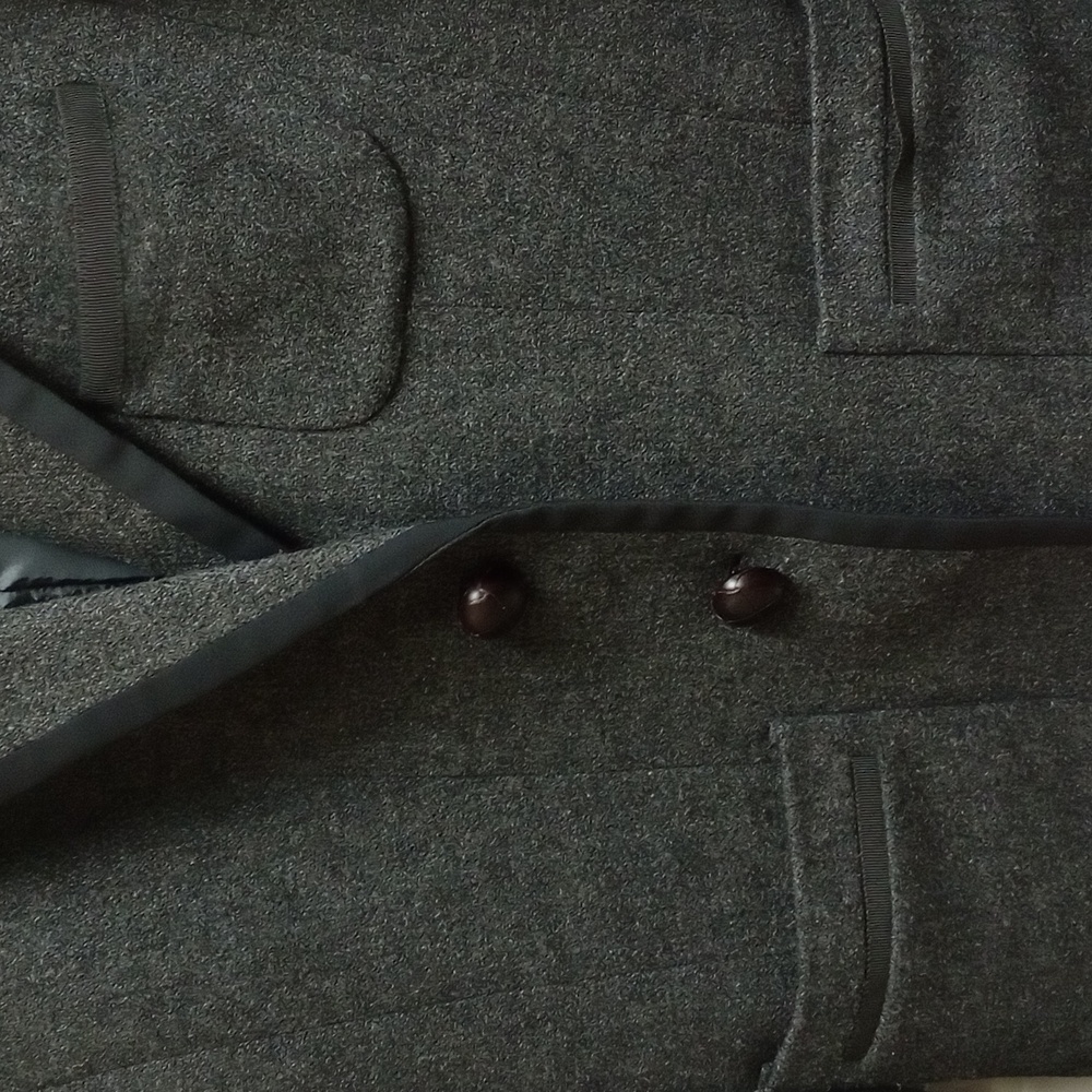 J.CREW DARK CHARCOAL PREPPY SCHOOLBOY WOOL BLAZER WITH BLACK TRIM - Picture 5 of 12